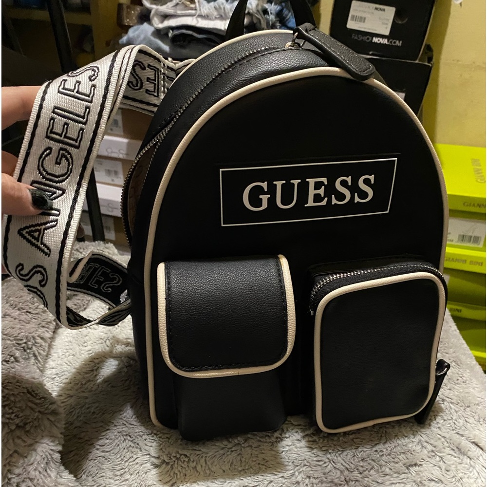 Black leather Guess Bag